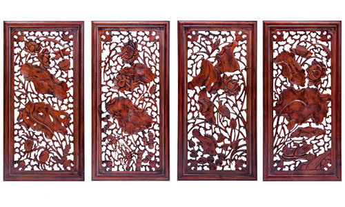 西藏客厅餐厅装饰画挂画木雕实木仿古装饰品