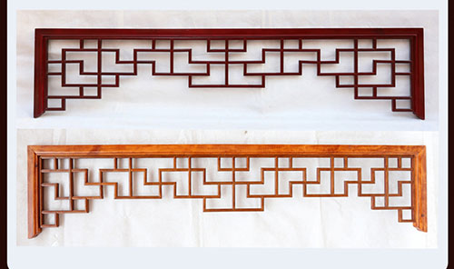 西藏中式花格吊顶门楣挂落仿古落地罩在实际案例中的展示