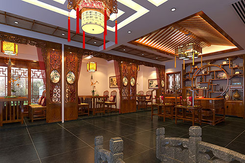 西藏优雅恬淡中式茶叶店装修设计效果图